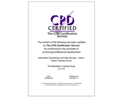 Accredited CSTF Information Governance and Data Security Awareness - Level 1 - Online Course - ComplyPlus LMS™ - The Mandatory Training Group UK -