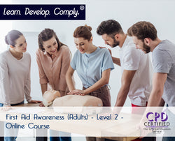 First Aid Awareness (Adults) - Level 2 - Online Course - ComplyPlus LMS™ - The Mandatory Training Group UK -