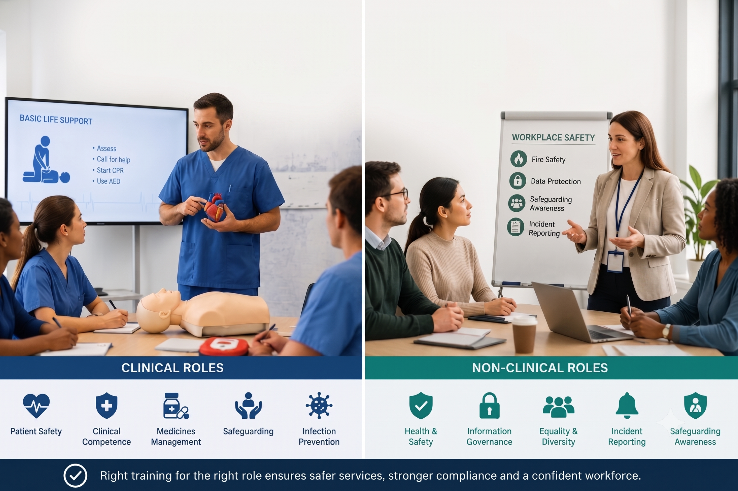 Clinical vs Non-Clinical Mandatory Training - ComplyPlus™ - The Mandatory Training Group UK -