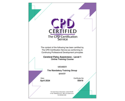 Accredited Cerebral Palsy Awareness - Level 1 - Online Course - ComplyPlus LMS™ - The Mandatory Training Group UK -