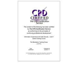 CPD-Accredited CSTF Information Governance and Data Security Awareness - Level 1 - eLearning Course - ComplyPlus™ LMS - The Mandatory Training Group UK -