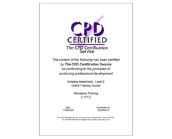CPD-Accredited Epilepsy Awareness - Level 2 - Online Course - ComplyPlus™ LMS - The Mandatory Training Group UK -