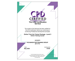 CPD-Accredited Train the Trainer - eLearning Package - ComplyPlus™ LMS - The Mandatory Training Group UK -