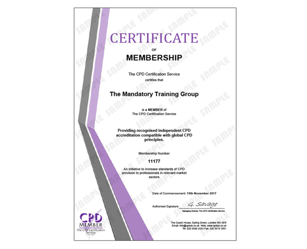 CSTF Infection Prevention and Control - Level 1 - E-Learning Course  - The Mandatory Training Group UK -