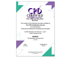 Accredited Conflict Resolution for Homecare (Domiciliary Care) - Level 1 - Online Course - ComplyPlus LMS™ - The Mandatory Training Group UK -