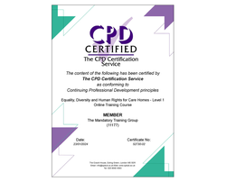 Accredited Equality, Diversity and Human Rights for Care Homes - Level 1 - Online Course - ComplyPlus LMS™ - The Mandatory Training Group UK -