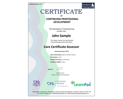 Online Care Certificate Assessor - ComplyPlus™ LMS - The Mandatory Training Group UK -