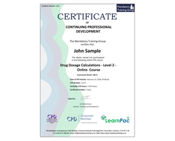 Online Drug Dosage Calculations Training - ComplyPlus™ LMS - The Mandatory Training Group UK -