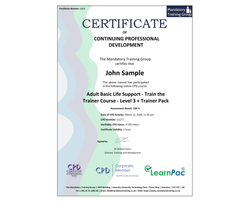 Online Adult Basic Life Support - Train the Trainer Course - Level 3 + Trainer Pack - ComplyPlus™ LMS - The Mandatory Training Group UK -