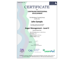 Online Anger Management - Level 2 - ComplyPlus™ LMS - The Mandatory Training Group UK -