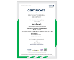 Online Assessing Vocational Knowledge and Skills - Level 3 Course - ComplyPlus™ LMS - The Mandatory Training Group UK -