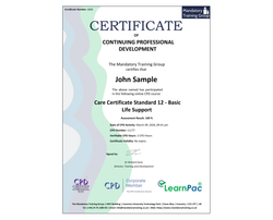 Online Care Certificate Standard 12 - Basic Life Support - ComplyPlus™ LMS - The Mandatory Training Group UK -