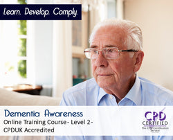Dementia Awareness - Level 2 - Online Training Course - CPD Accredited - The Mandatory Training Group UK -
