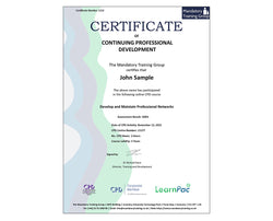 Develop and Maintain Professional Networks - E-Learning Course - The Mandatory Training Group UK