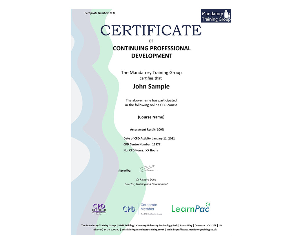 Introduction to First Aid - E-Learning Package - CPDUK Certified - The Mandatory Training Group UK -